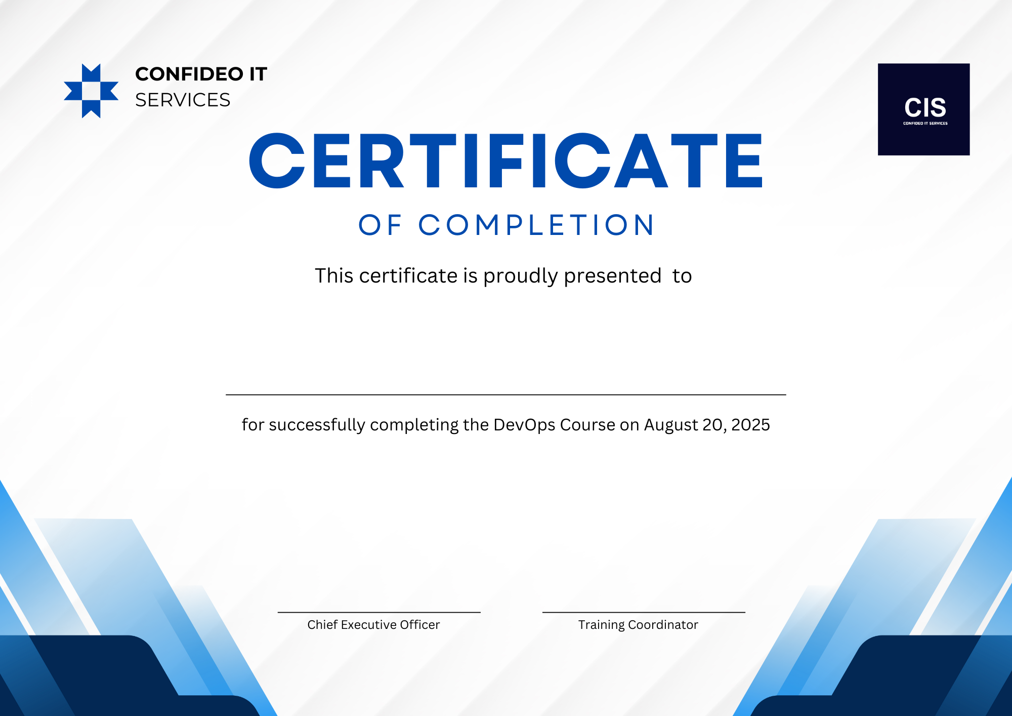 CIS Company Certificate